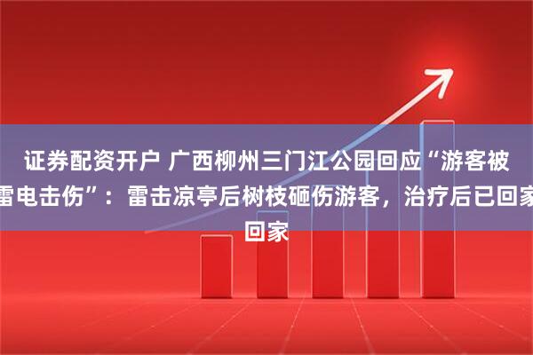 证券配资开户 广西柳州三门江公园回应“游客被雷电击伤”:雷击凉亭后树枝砸伤游客,治疗后已回家